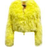 Gele Nepbont DSQUARED2 Gewatteerde Imitatie bontjassen  in maat XS in de Sale voor Dames 