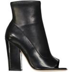 Zwarte Kalfsleren SERGIO ROSSI Laarzen met hakken  in maat 37,5 met Hakhoogte meer dan 9cm met Peep-toe in de Sale voor Dames 