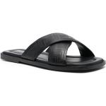 Zwarte Kalfsleren VERSACE Platte sandalen  voor de Zomer  in 40 voor Heren 