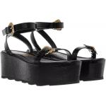 Zwarte Rubberen Versace Jeans Sleehak sandalen met Gespsluiting voor Dames 