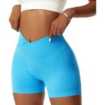 Blauwe Stretch Ademende Fitness-shorts  voor de Zomer  in maat L voor Dames 