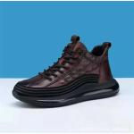 Bruine Microfiber Ademend Hoge sneakers  in Grote Maten voor Heren 