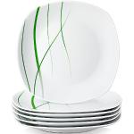 Groene Porseleinen vaatwasserbestendige Veweet Dinerborden 6 stuks voor 6 personen 