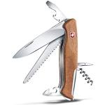 Victorinox Taschenmesser Ranger 55 Wood (10 Funktionen, Holzsäge, Korkenzieher, Dosenöffner) braun