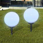 Witte Kunststof VidaXL LED buitenverlichting aangedreven met Zonne-Energie 2 stuks Sustainable 