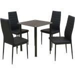 Moderne Zwarte Glazen VidaXL Gewatteerde Design stoelen 5 stuks Sustainable 