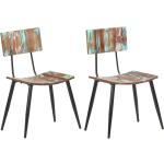 Multicolored Gerecycled Houten VidaXL Antiek look Antieke stoelen 2 stuks Sustainable 