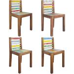 Multicolored Gerecycled Houten VidaXL Antiek look Antieke stoelen 4 stuks 