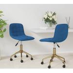 Blauwe Fluwelen VidaXL Design stoelen 2 stuks 