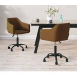 Bruine Fluwelen VidaXL Design stoelen 2 stuks 