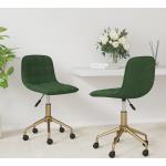 Donkergroene Fluwelen VidaXL Design stoelen 2 stuks 