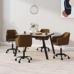 Bruine Fluwelen VidaXL Design stoelen 4 stuks 