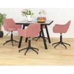 Roze Fluwelen VidaXL Design stoelen 4 stuks 