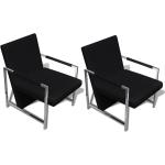 Moderne Zwarte Massief Houten VidaXL Lounge fauteuils 