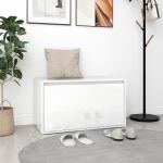 Moderne Witte Houten VidaXL Garderobebanken high gloss Sustainable 