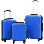vidaXL Kofferset Hard 3-delig ABS Blauw Reiskoffer Trolley Reisbagage Koffer