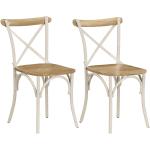 Witte Mangohouten VidaXL Antiek look Antieke stoelen 2 stuks Sustainable 