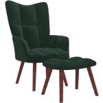 Donkergroene Houten VidaXL Gewatteerde Comfort stoelen Sustainable 