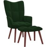Donkergroene Houten VidaXL Gewatteerde Comfort stoelen Sustainable 