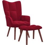 Rode Houten VidaXL Gewatteerde Comfort stoelen Sustainable 