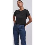 Zwarte Polyester Vila Basic Effen T-shirts Ronde hals  in maat L Sustainable voor Dames 
