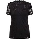 Zwarte Kanten Vila V-hals T-shirts V-hals  in maat XL voor Dames 