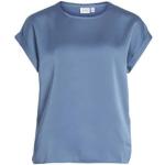Blauwe Satijnen Vila T-shirts met ronde hals Ronde hals  in maat M voor Dames 