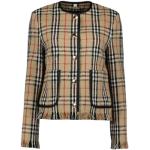 Klassieke Beige Tweed Burberry Check Geblokte Cardigans  in maat S in de Sale voor Dames 