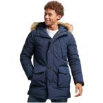 Klassieke Blauwe Fleece Superdry Winter parka jassen  in maat S in de Sale voor Heren 