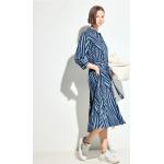 Blauwe Viscose CECIL Chique jurken  in maat XXL met Driekwart mouwen Midi / Kuitlang voor Dames 