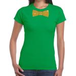 Groene T-shirts met opdruk  voor een Stappen / uitgaan / feest met motief van Vlinder met Glitter voor Dames 