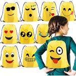 Zwarte Emoji Gymtassen  voor een Kerstmis met motief van Halloween Sustainable voor Kinderen 