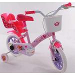 Volare Meisjes, 12 inch fiets met mand en poppenhouder, licentie Paw Patrol Girl, roze en wit, medium