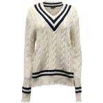Vintage Beige Wollen Michael Kors MICHAEL Gebreide Sweatshirts V-hals  in maat L in de Sale voor Dames 