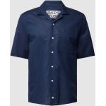 Casual Marine-blauwe Hennep Jake*s Overhemden met borstzak  in maat M in de Sale voor Heren 
