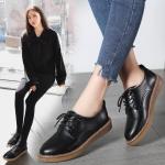Casual Bruine Microfiber Derby schoenen  in Grote Maten met Vetersluitingen voor Dames 