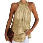 Casual Gouden Polyester Halter tops  voor de Zomer Off-shoulder halslijn  in maat M voor Dames 