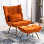 Moderne Oranje Gewatteerde Fauteuil-schommelstoelen 