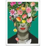 Multicolored Frida Kahlo Posters met motief van Bloemen 