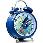 Walt Disney Finding Dory Mini TWINBELL Alarm Clock Finding Dory Wekker Dorie en Nemo FID11, blauw, Manchet