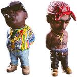 WANSHI Legend herdenkingsmunt hars standbeelden, Tupac en Biggie sculpturen, beruchte B.I.G en 2Pac souvenir figuren standbeeld cadeau voor hiphop fans vrienden (C - Tupac en Biggie)