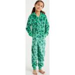 Groene Fleece We Fashion Bloemen Kinder onesies  in maat 128 voor Meisjes 