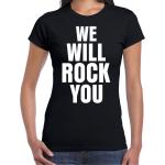Rock Zwarte T-shirts met opdruk  voor een Stappen / uitgaan / feest voor Dames 