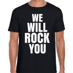 Rock Zwarte T-shirts met opdruk  voor een Stappen / uitgaan / feest voor Heren 