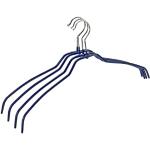 Wenko 10412411100 gevormde slanke hangers met antislip coating, 42 cm, donkerblauw, pak van 4