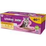 Whiskas Junior Natvoer voor katten, gevogelte, keuze uit gelei, 40 portiezakken, 40 x 85 g (1 grootverpakking), hoogwaardig kattenvoer, nat, voor groeiende katten van 2 tot 12 maanden