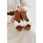 Witte Imitatie leren Sleehak sandalen  voor de Zomer Sleehakken  in Onesize met Hakhoogte 3cm tot 5cm in de Sale voor Dames 