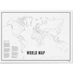 Witte Wereldkaarten met motief van Wereldkaart 