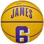 Wilson Basketbal, NBA Player Icon Mini, LeBron James, Los Angeles Lakers, Outdoor en indoor, Maat: 3, Geel/Paars