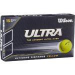 Wilson Ultra, 2-delige golfballen voor meer lengte, pak van 15, zachte ionomerhoes, ultra, geel